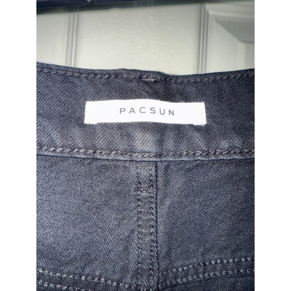 Pacsun Eco Black Distressed High Waisted Baggy Jeans Size 27 Grunge Button fly - Picture 5 of 7